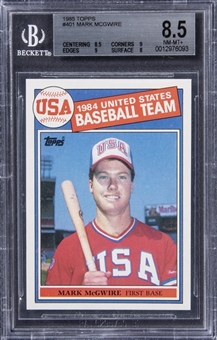 1985 Topps USA Baseball #401 Mark McGwire Rookie Card - BGS NM-MT+ 8.5